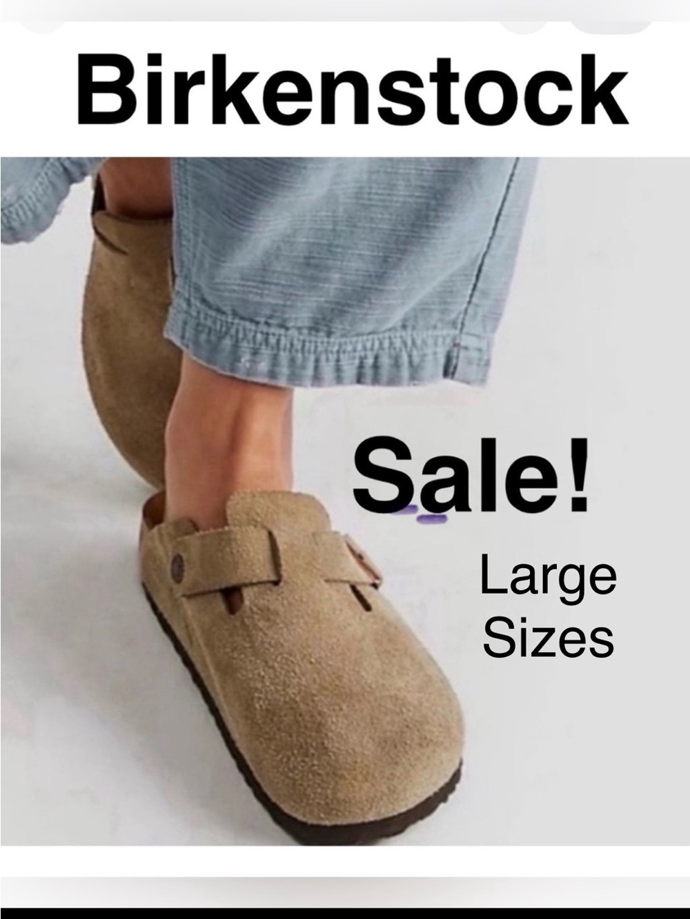 Birkenstock Boston clogs sale!!  Taupe suede leather -classic - - NEW authentic
